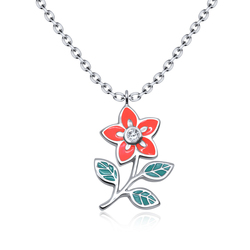 Blooming Flower Silver Necklace SPE-3370